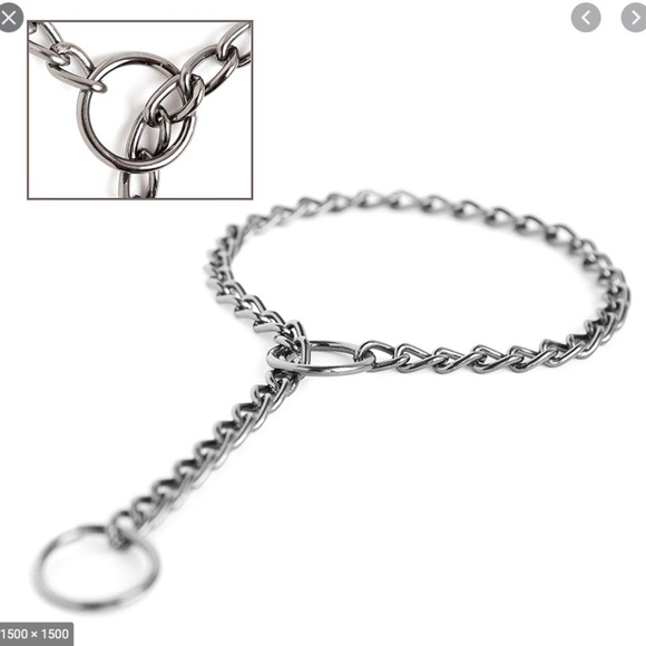 Gun Metal Chain Slip Collar and Leash - Picture 1 of 2